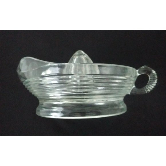 Vtg Clear Depression Glass large Juicer Hand Glass Juicer Bowl Fresh-Squeeze Pou - Picture 2 of 6